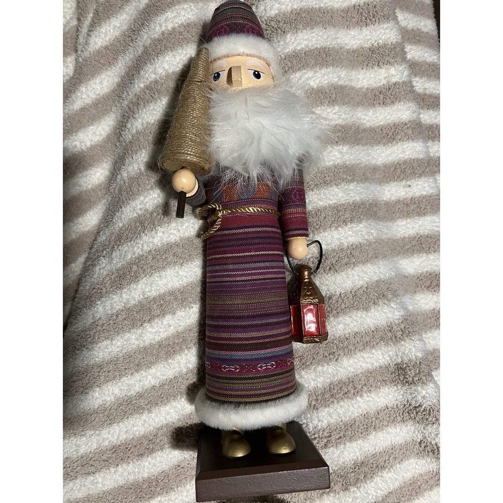 Wooden Nutcracker 13" Tall Wizard Lantern 2014 Christmas Decor Target RARE EUC